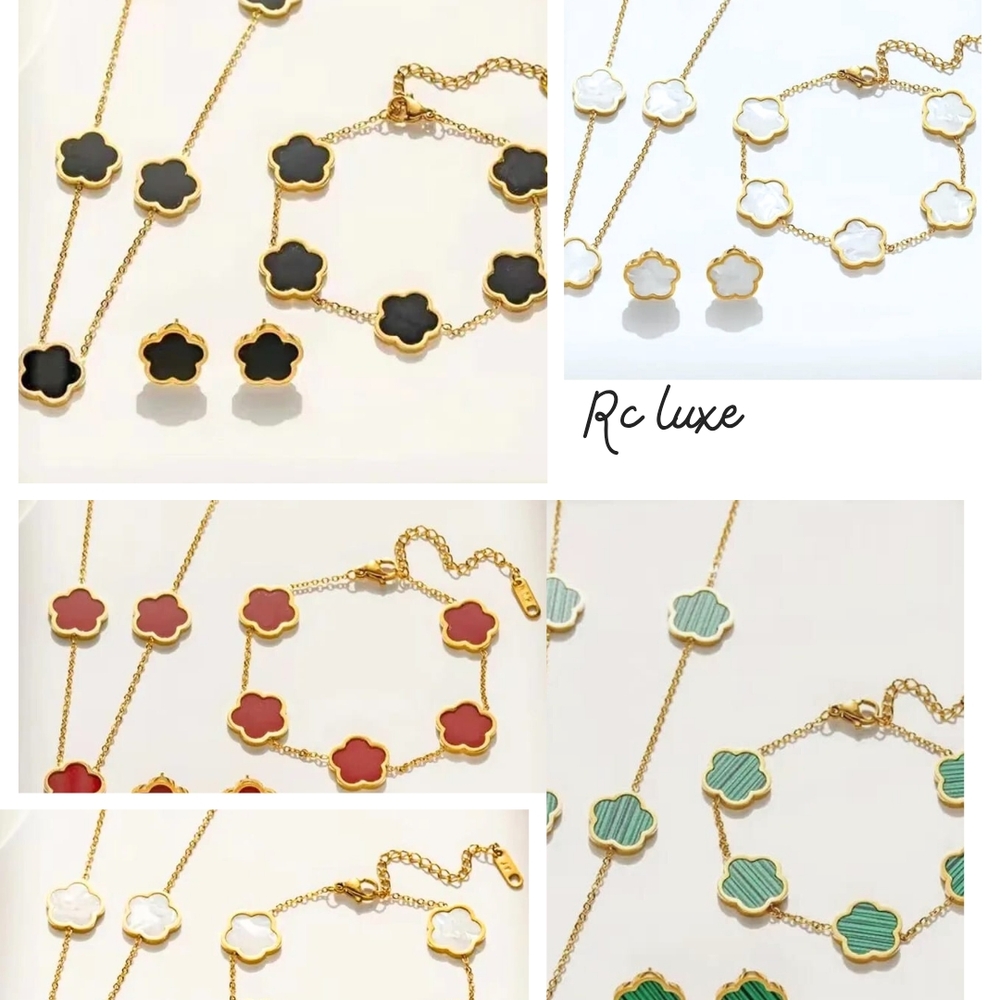 Luxe Gold and Black Floral Bracelet